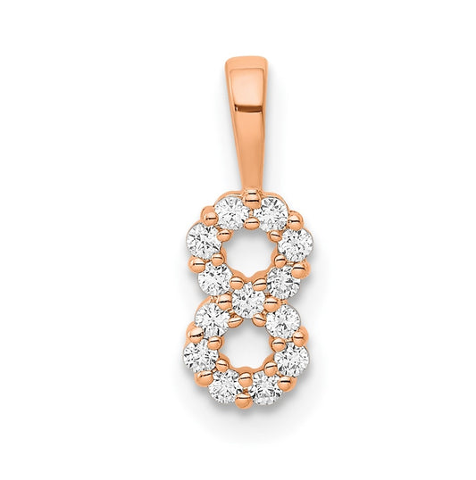 14k Rose Gold Diamond Number 8 Pendant