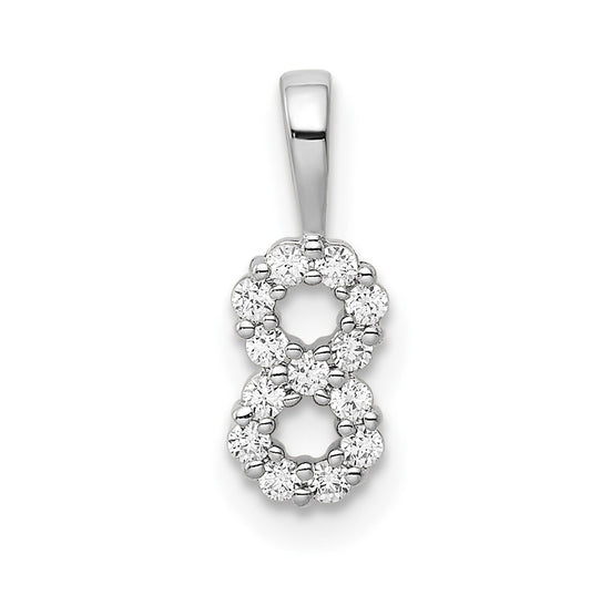 14k White Gold Diamond Number 8 Pendants
