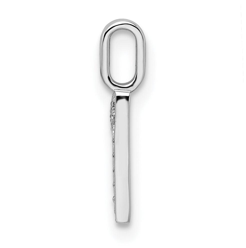 14k White Gold Diamond Number 1 Pendant