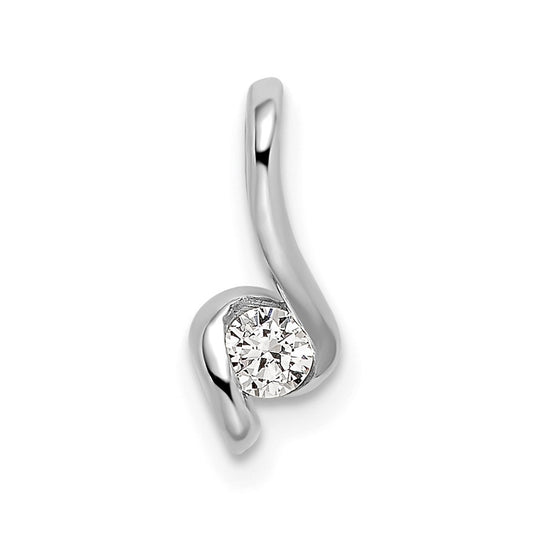 14k White Gold 1/10 carat Lab Grown Diamond VS/SI+ G+ Complete Fashion Pendant