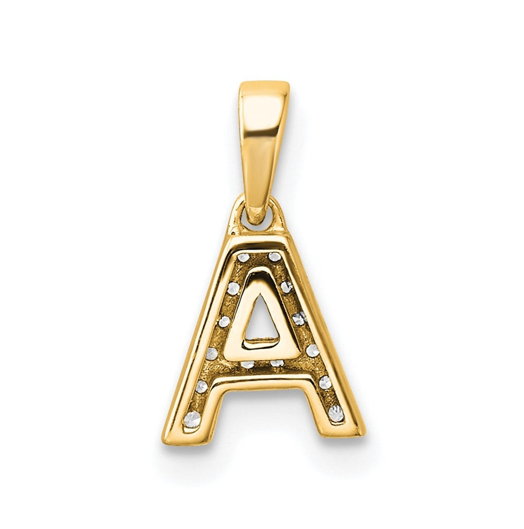 10k Yellow Gold Diamond Initial with Bail Pendant