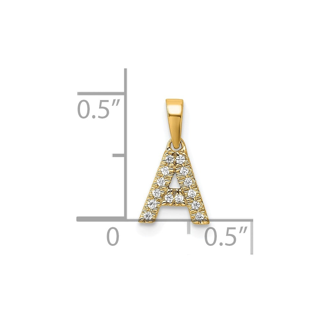 10k Yellow Gold Diamond Initial with Bail Pendant