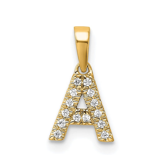 10k Yellow Gold Diamond Initial with Bail Pendant