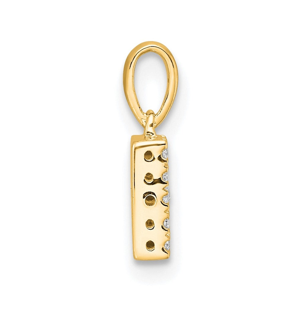 10k Yellow Gold Diamond Initial with Bail Pendant