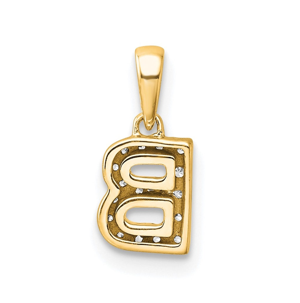 10k Yellow Gold Diamond Initial with Bail Pendant