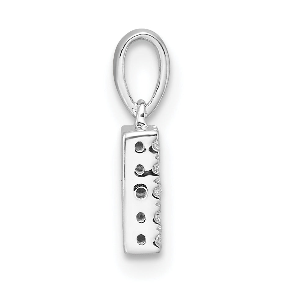 14K  White Gold Diamond Letter B Initial with Bail Pendant