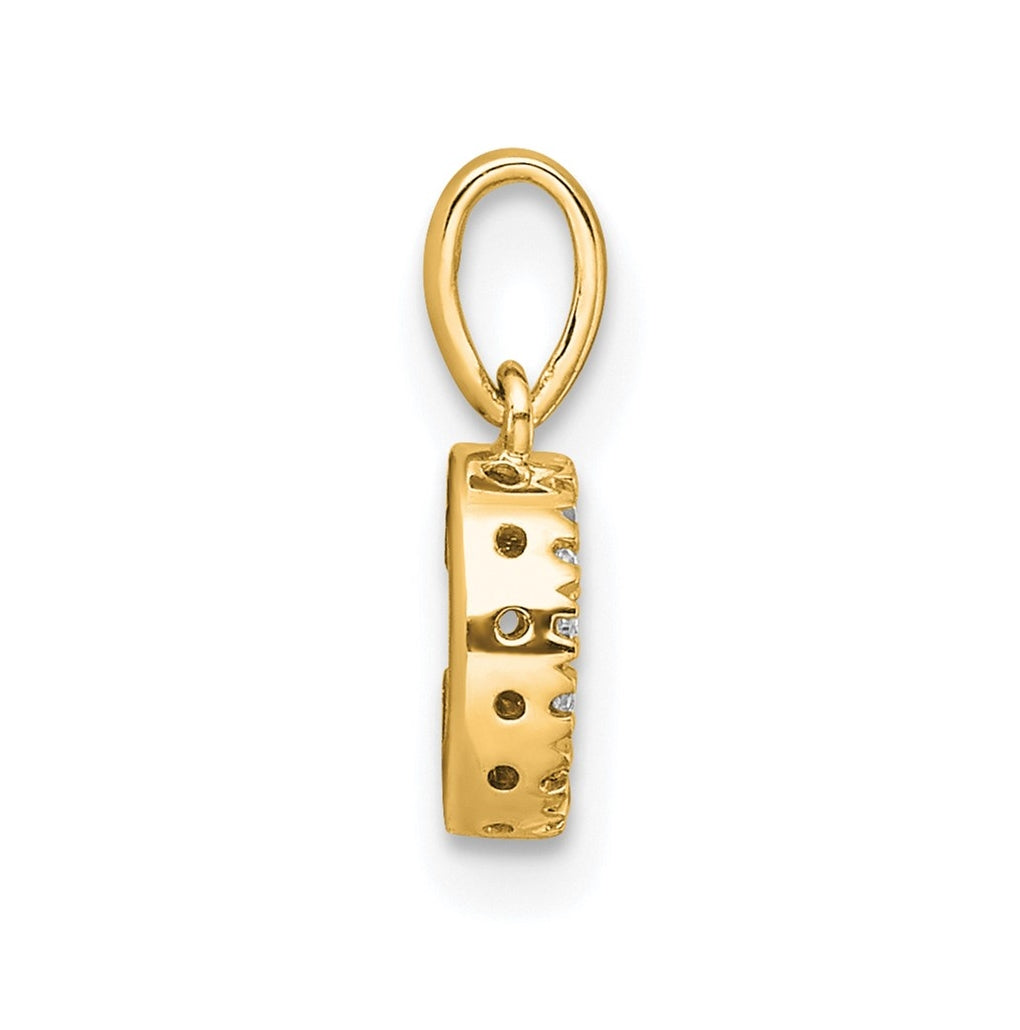 10k Yellow Gold Diamond Initial with Bail Pendant