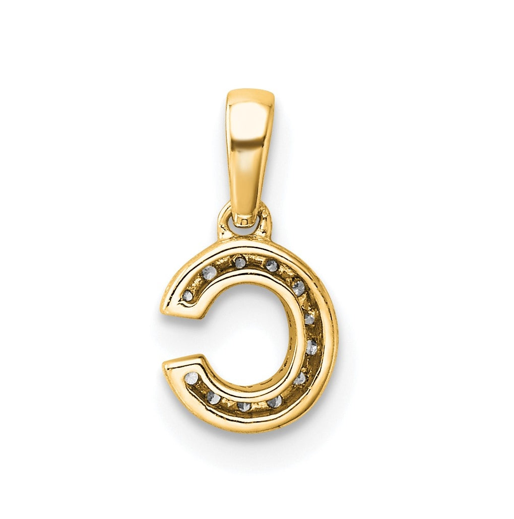 10k Yellow Gold Diamond Initial with Bail Pendant