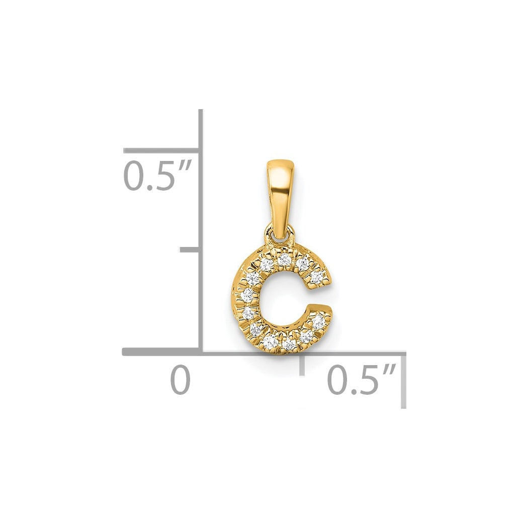 10k Yellow Gold Diamond Initial with Bail Pendant