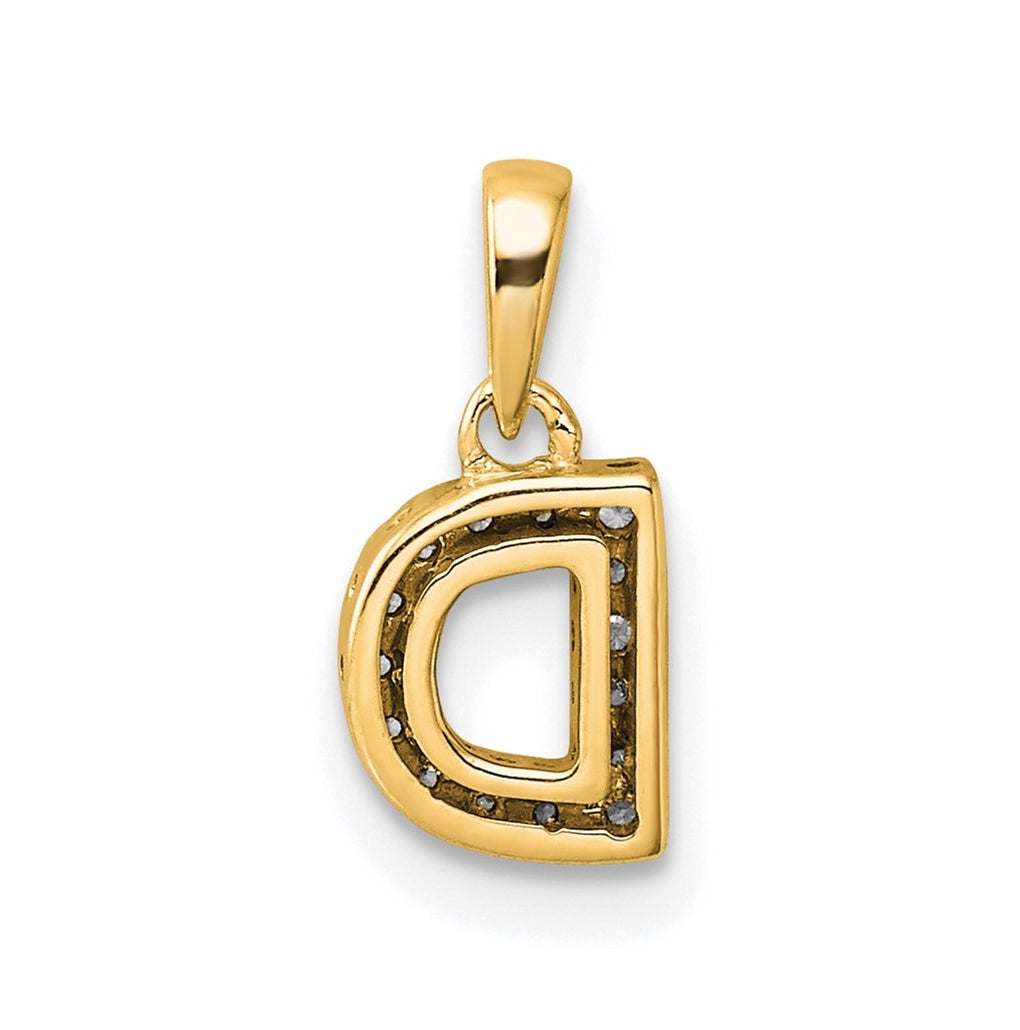 10k Yellow Gold Diamond Initial with Bail Pendant
