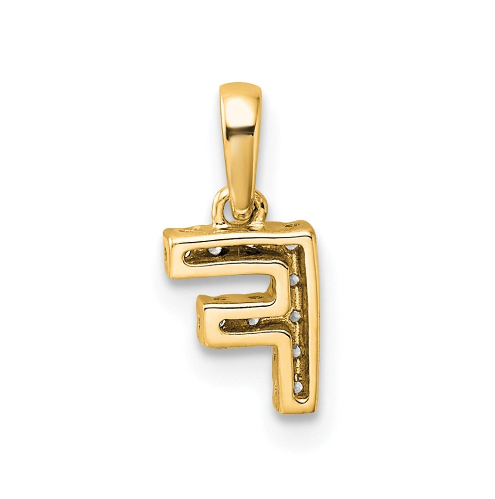 10k Yellow Gold Diamond Initial with Bail Pendant