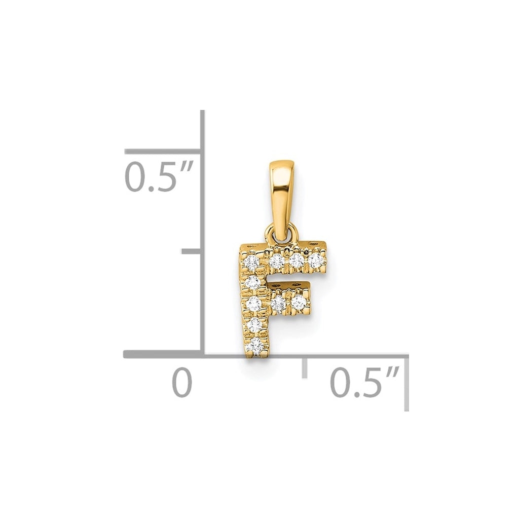 10k Yellow Gold Diamond Initial with Bail Pendant