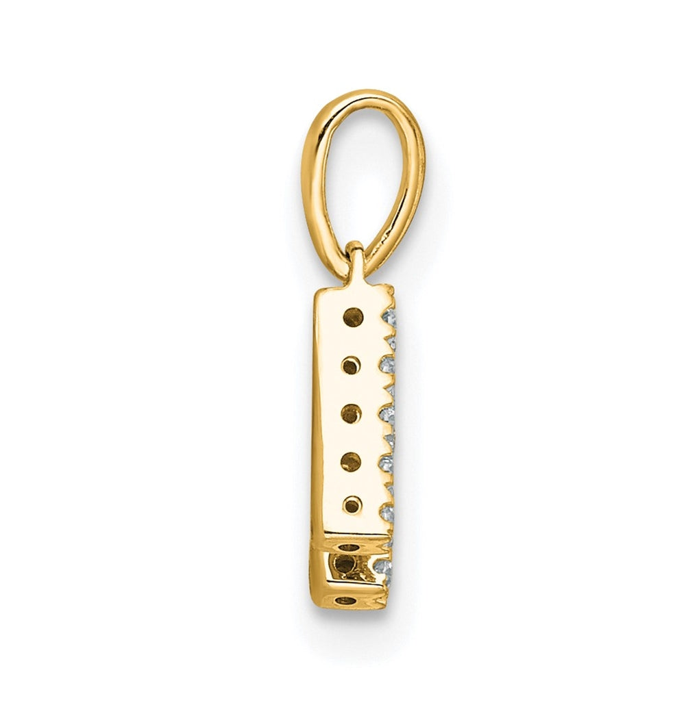 10k Yellow Gold Diamond Initial with Bail Pendant