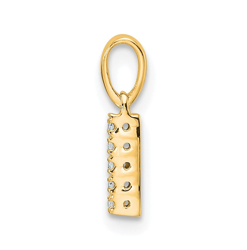 10k Yellow Gold Diamond Initial with Bail Pendant