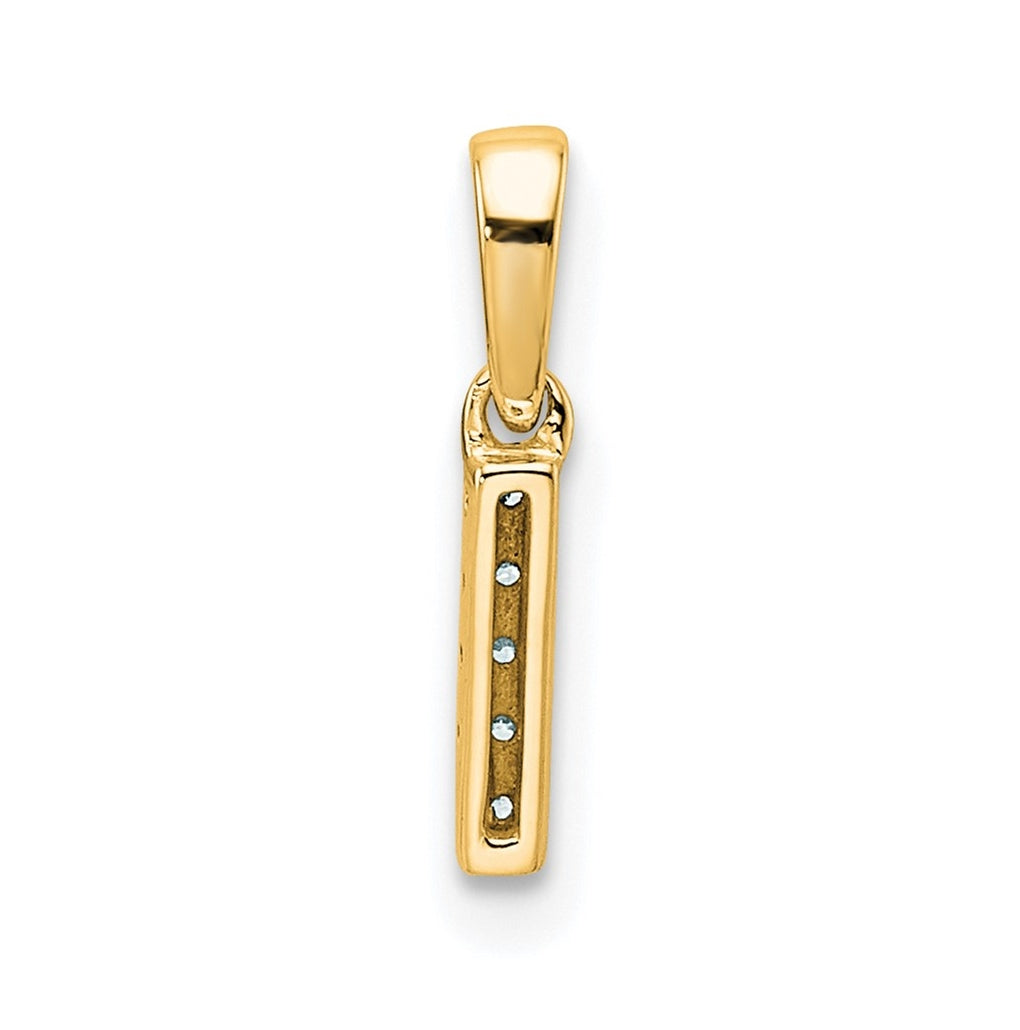 10k Yellow Gold Diamond Initial with Bail Pendant