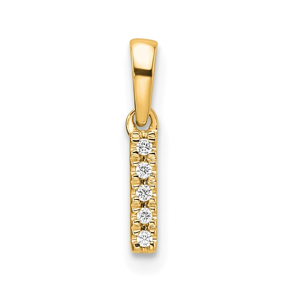 10k Yellow Gold Diamond Initial with Bail Pendant