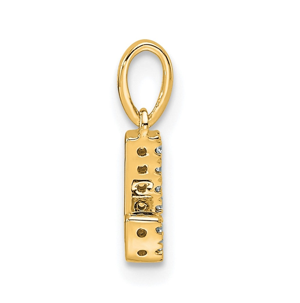 10k Yellow Gold Diamond Initial with Bail Pendant