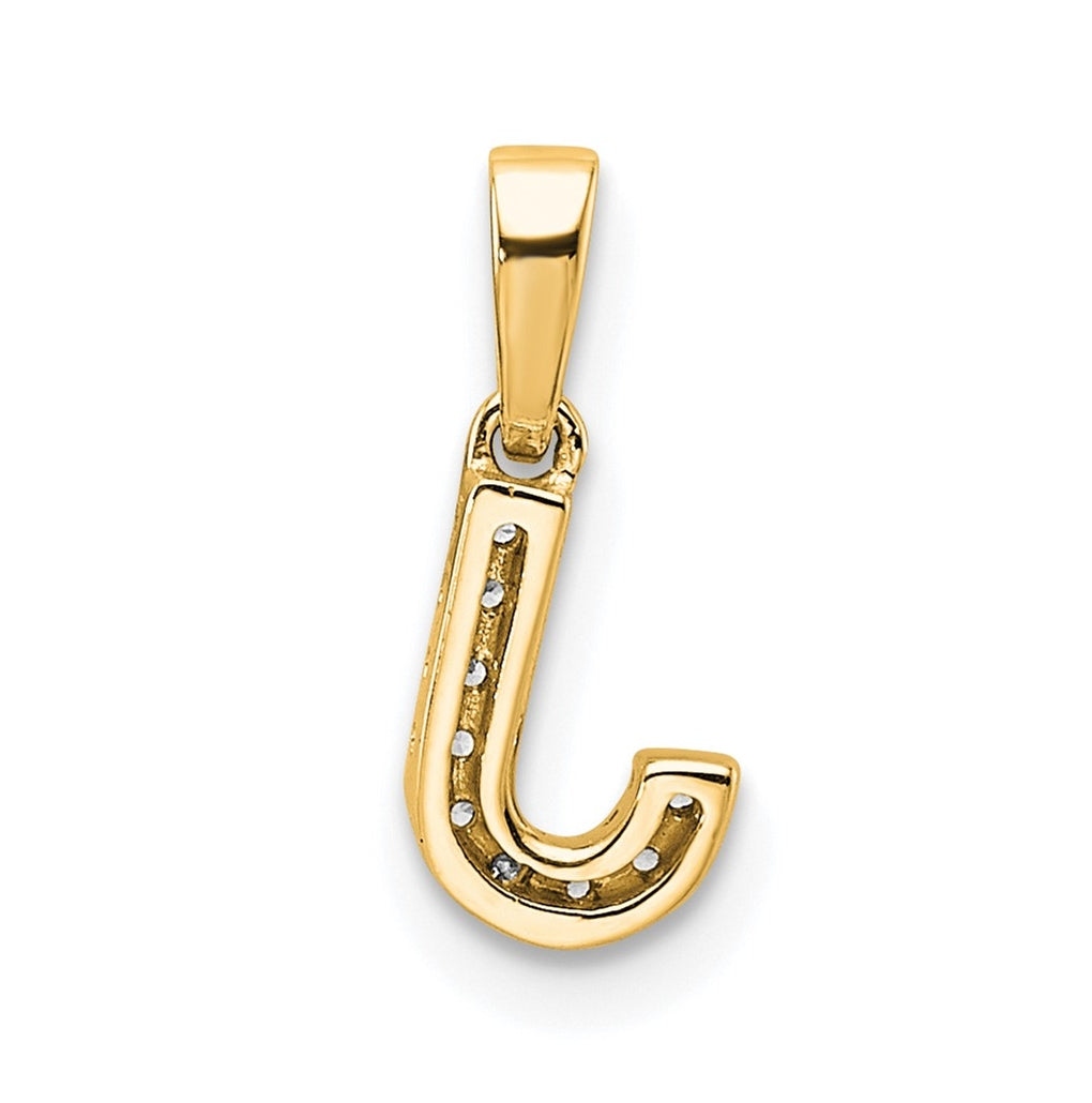 10k Yellow Gold Diamond Initial with Bail Pendant