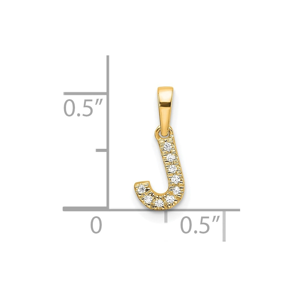 10k Yellow Gold Diamond Initial with Bail Pendant