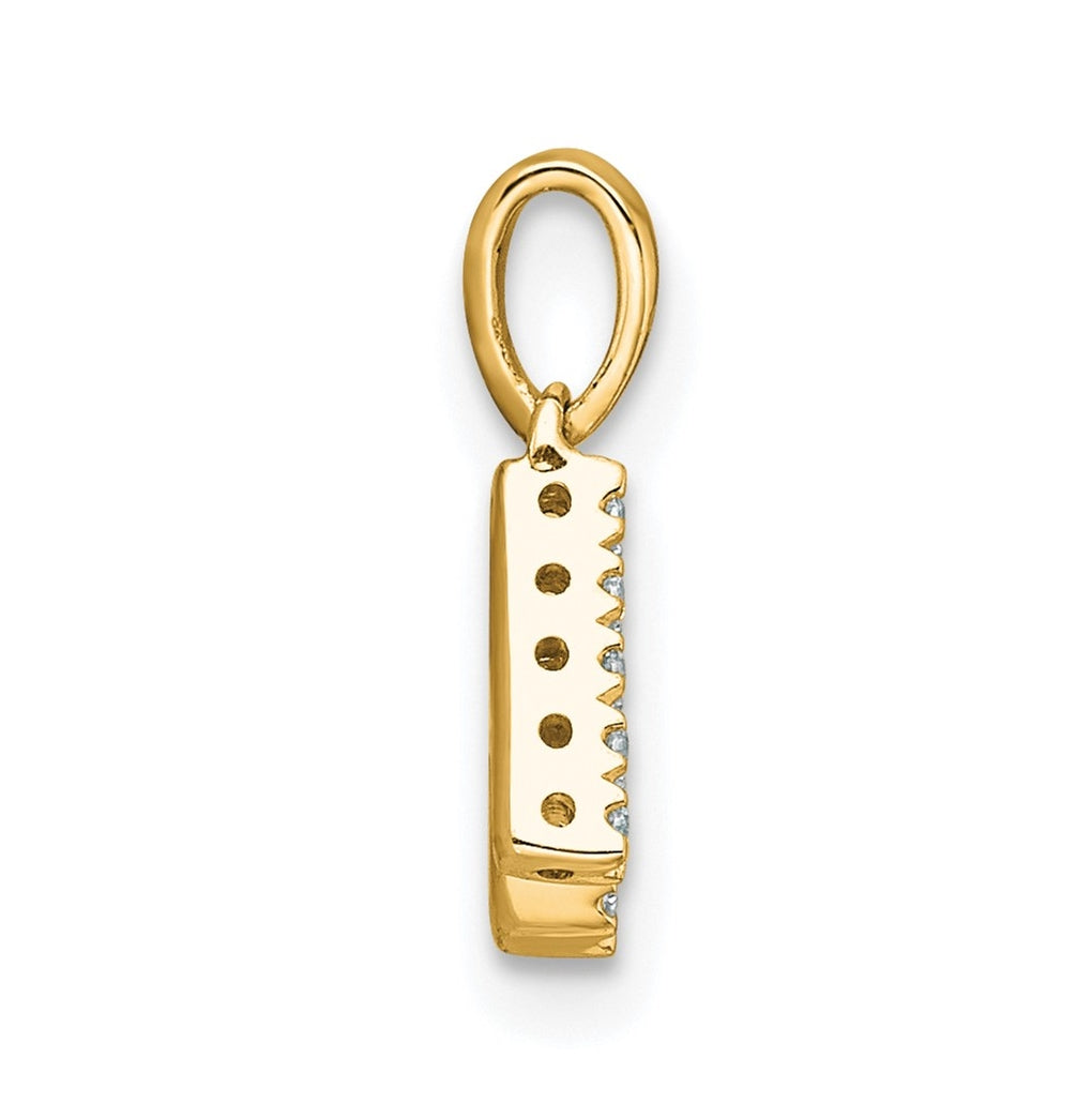 10k Yellow Gold Diamond Initial with Bail Pendant