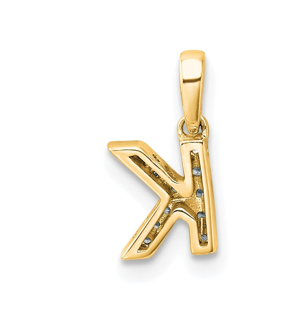 10k Yellow Gold Diamond Initial with Bail Pendant
