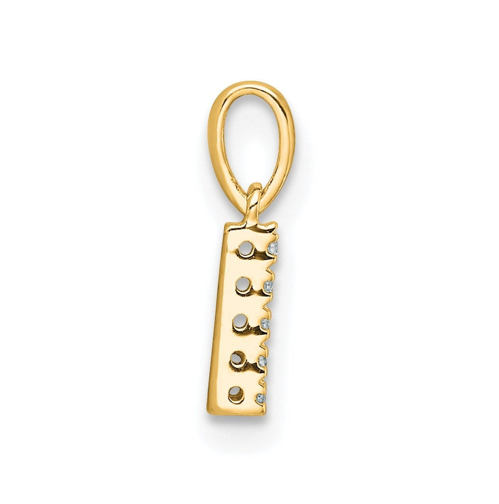 10k Yellow Gold Diamond Initial with Bail Pendant
