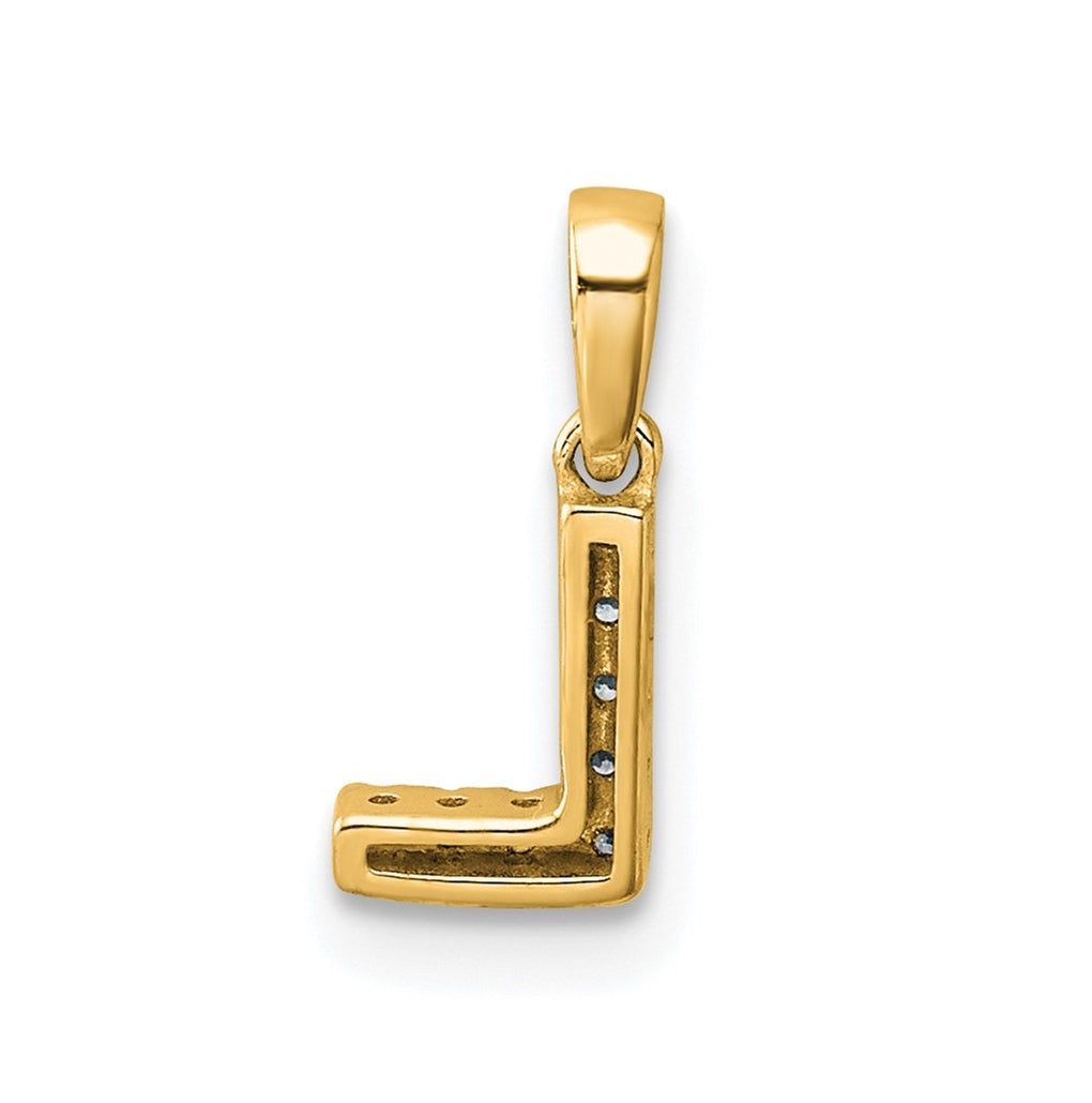 10k Yellow Gold Diamond Initial with Bail Pendant