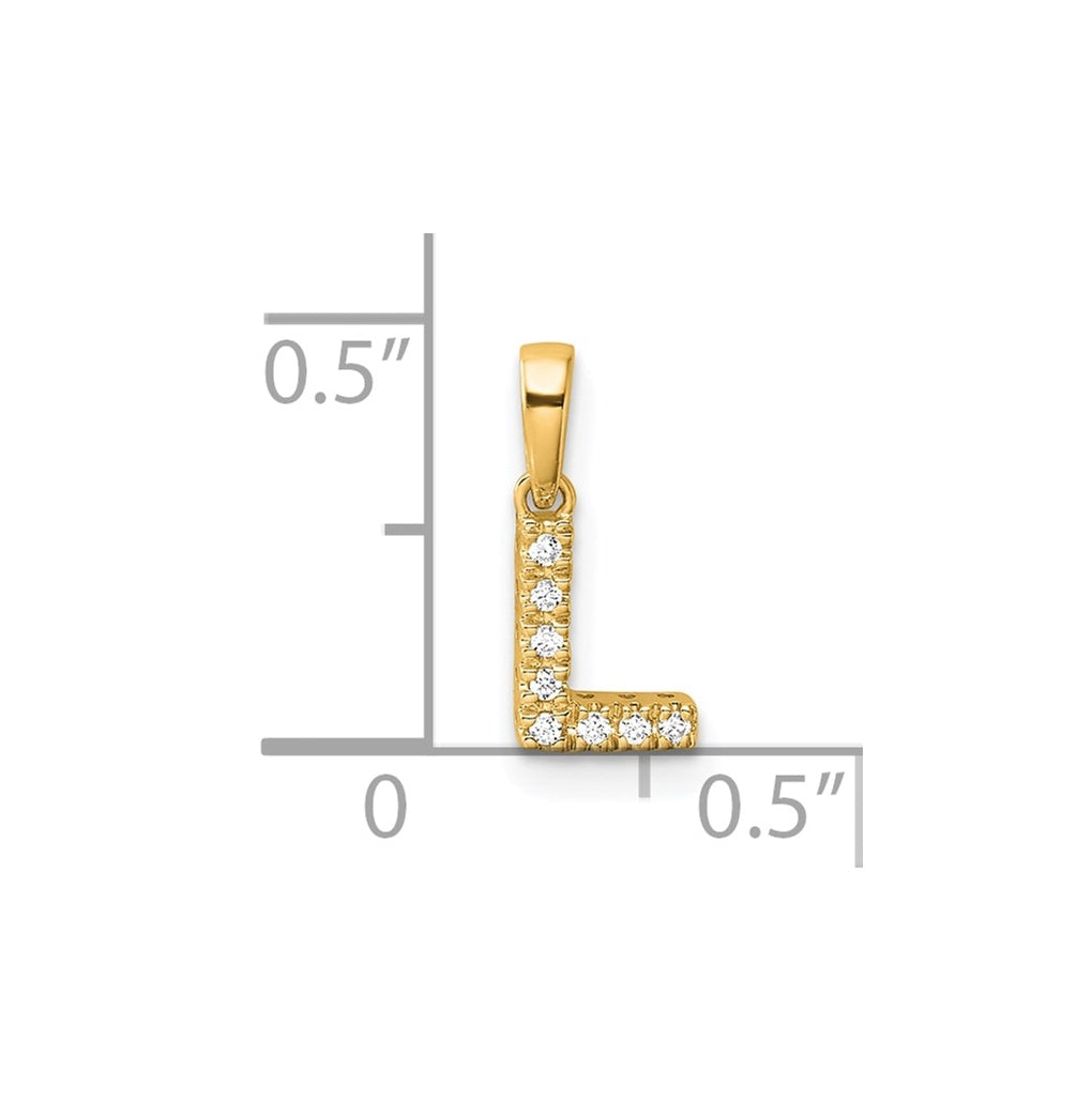 10k Yellow Gold Diamond Initial with Bail Pendant