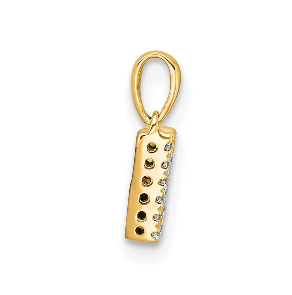 10k Yellow Gold Diamond Initial with Bail Pendant