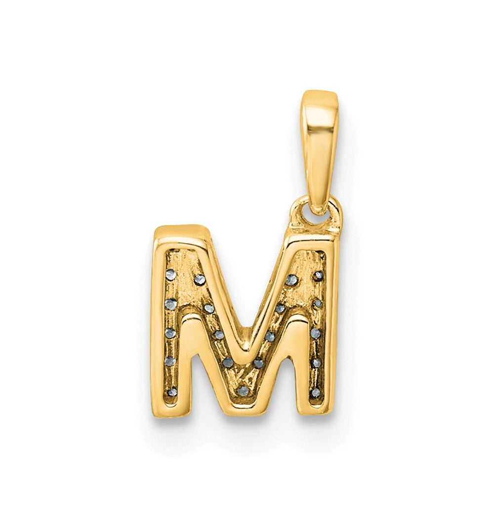 10k Yellow Gold Diamond Initial with Bail Pendant
