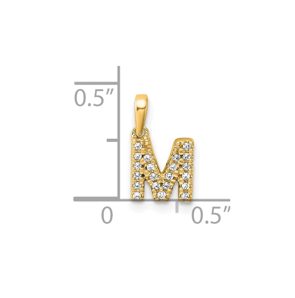 10k Yellow Gold Diamond Initial with Bail Pendant