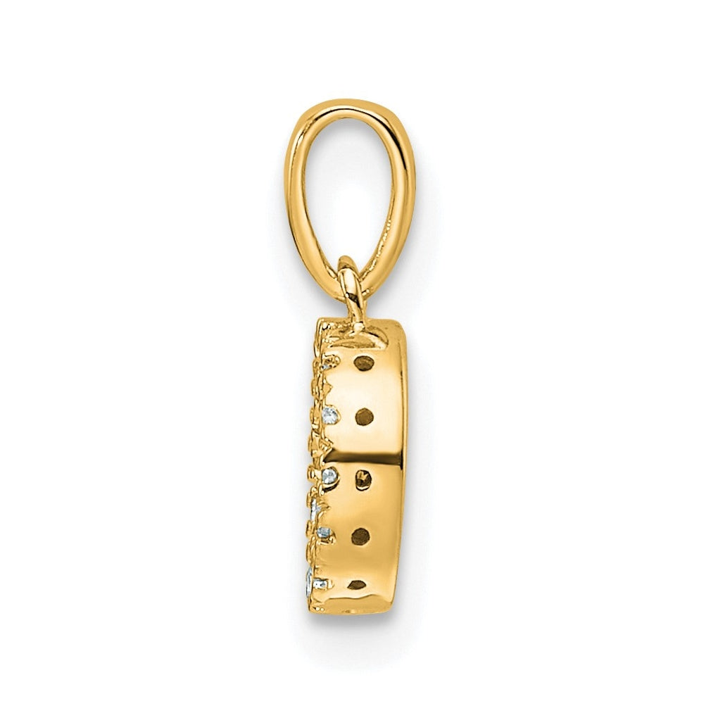 10k Yellow Gold Diamond Initial with Bail Pendant