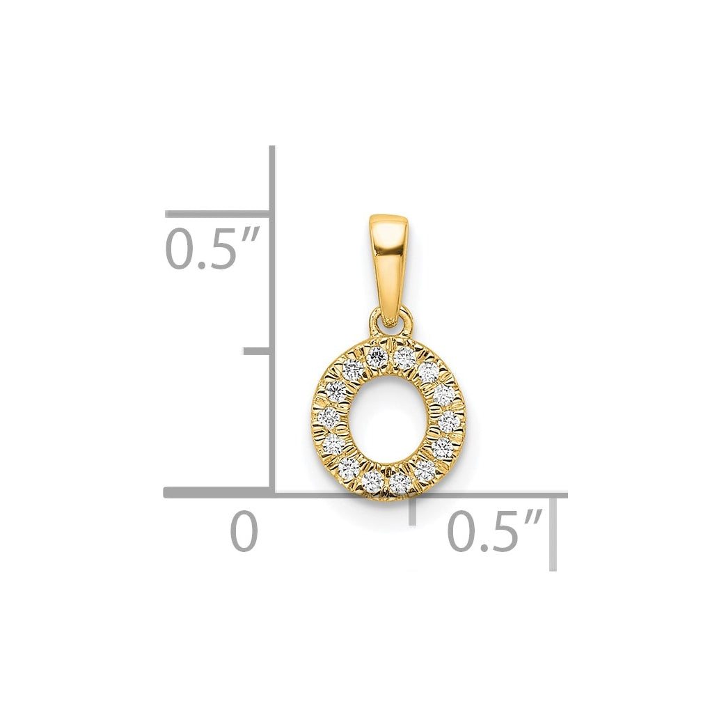 10k Yellow Gold Diamond Initial with Bail Pendant
