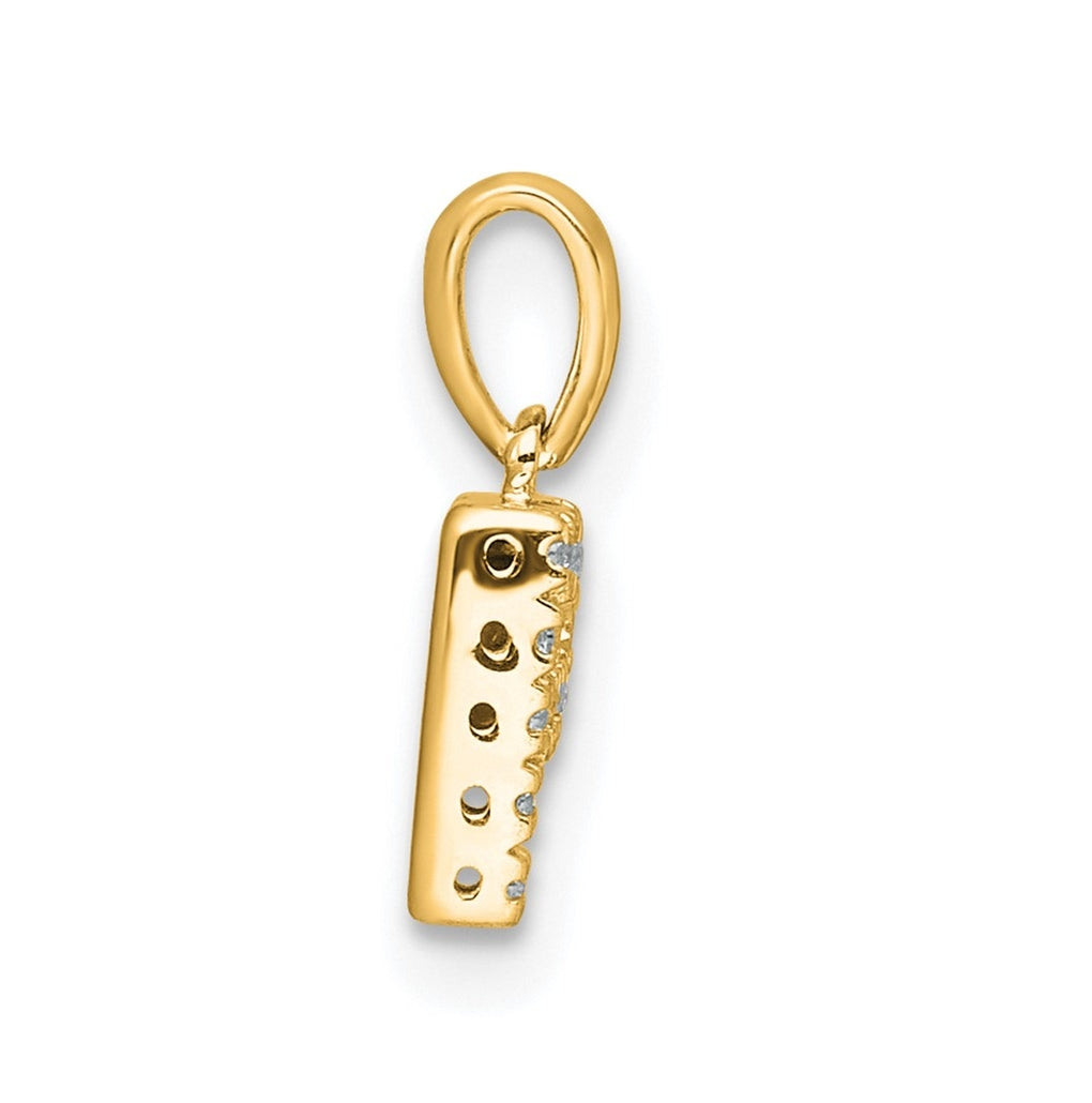 10k Yellow Gold Diamond Initial with Bail Pendant