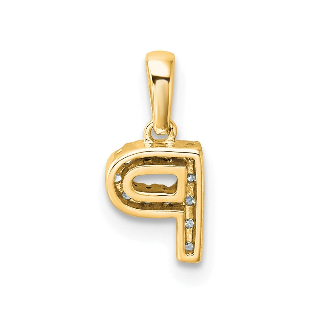 10k Yellow Gold Diamond Initial with Bail Pendant