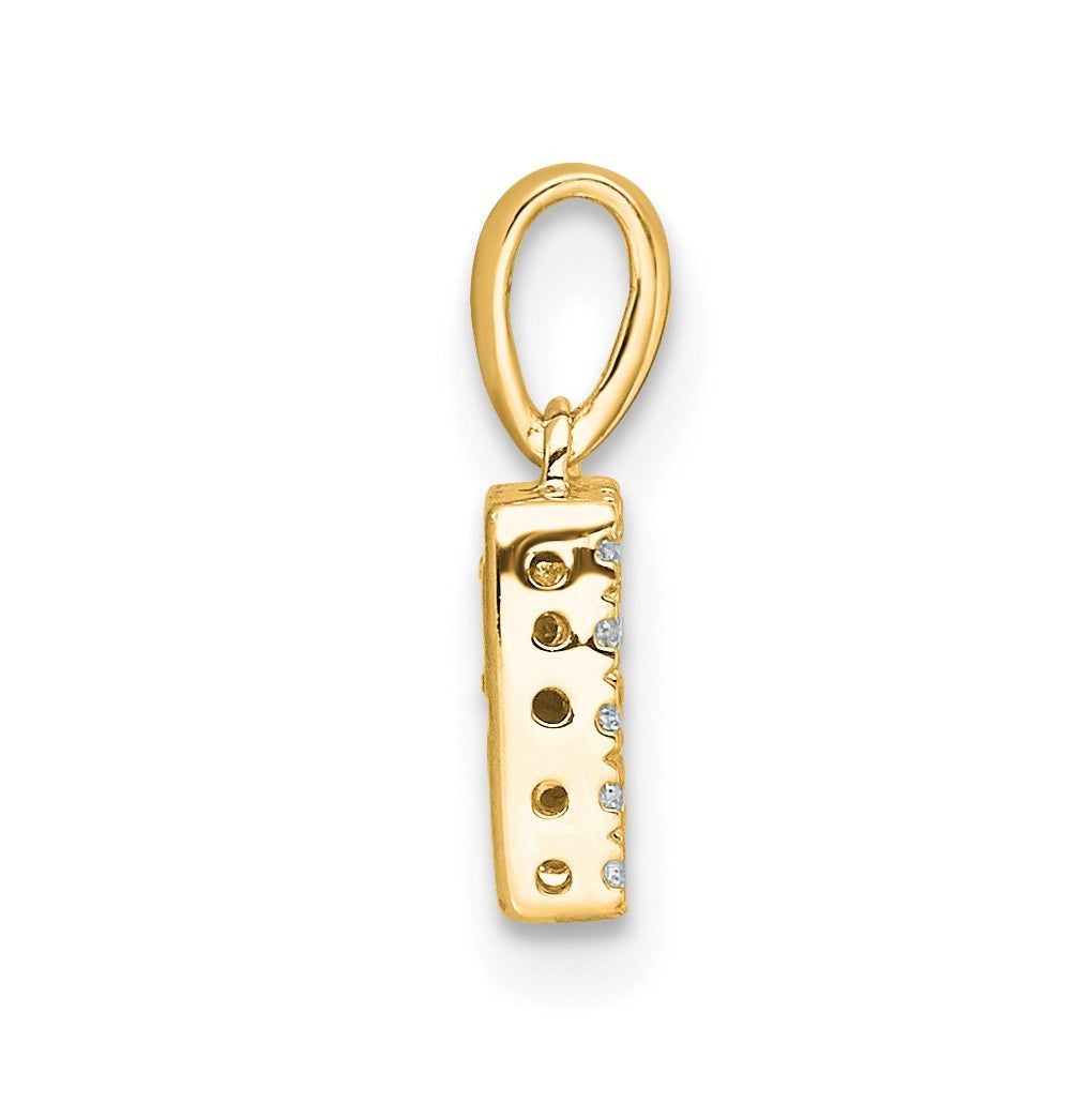 10k Yellow Gold Diamond Initial with Bail Pendant