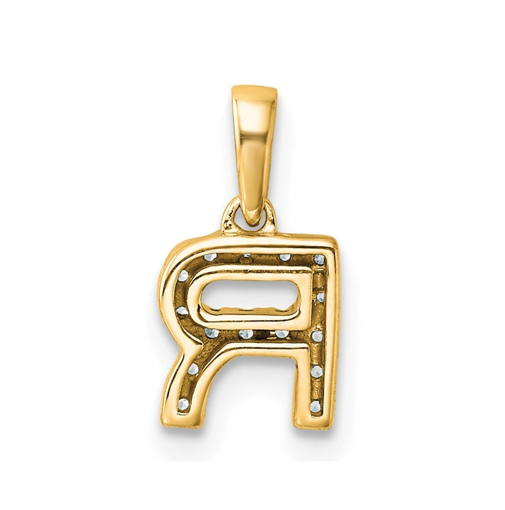 10k Yellow Gold Diamond Initial with Bail Pendant