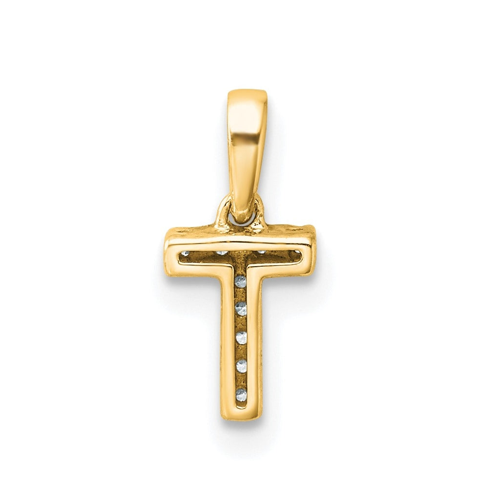 10k Yellow Gold Diamond Initial with Bail Pendant