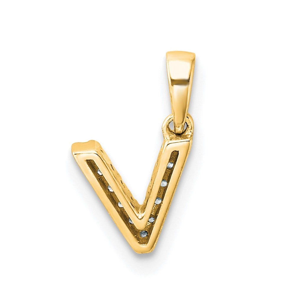 10k Yellow Gold Diamond Initial with Bail Pendant