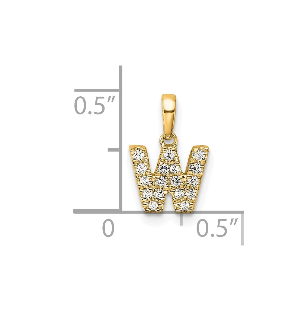 10k Yellow Gold Diamond Initial with Bail Pendant