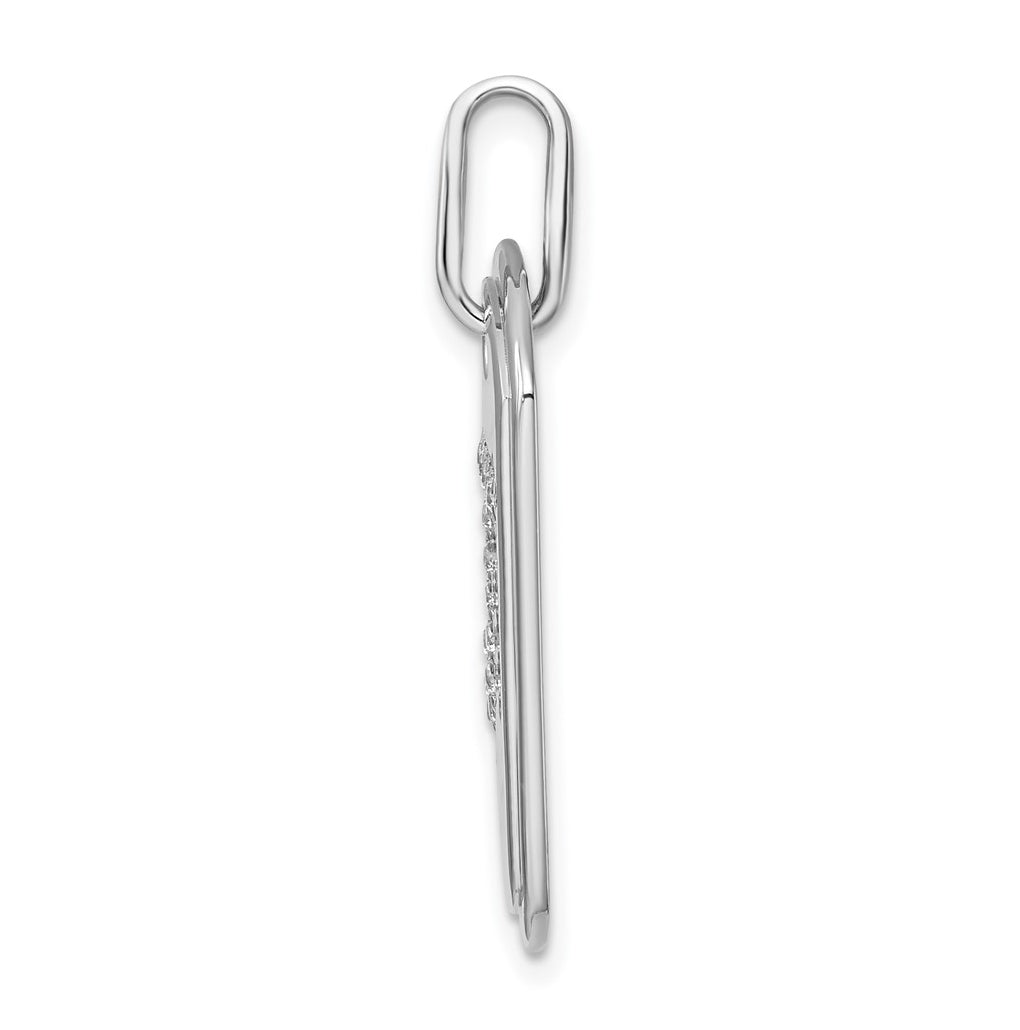 14K White Gold Diamond Initial J Dog Tag Charm – Elegant Jewelry Gift for Birthday, Anniversary, Engagement, Wedding
