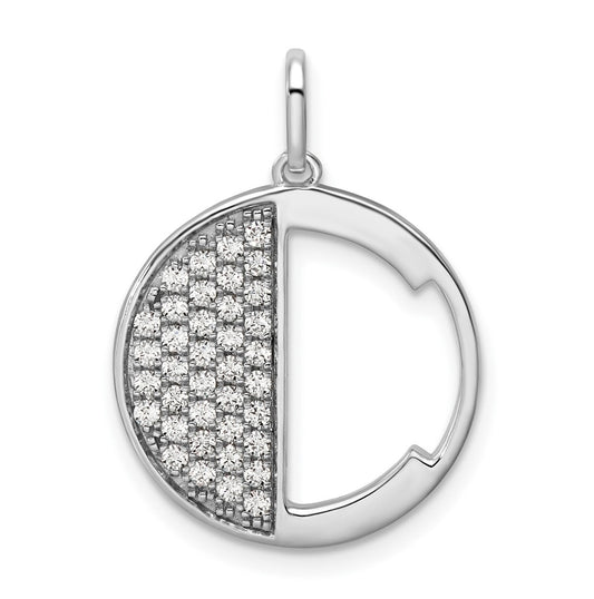 14K White Gold Gatsby Diamond Initial C Charm