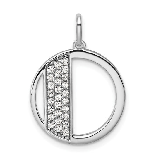 14K White Gold Gatsby Diamond Initial D Charm