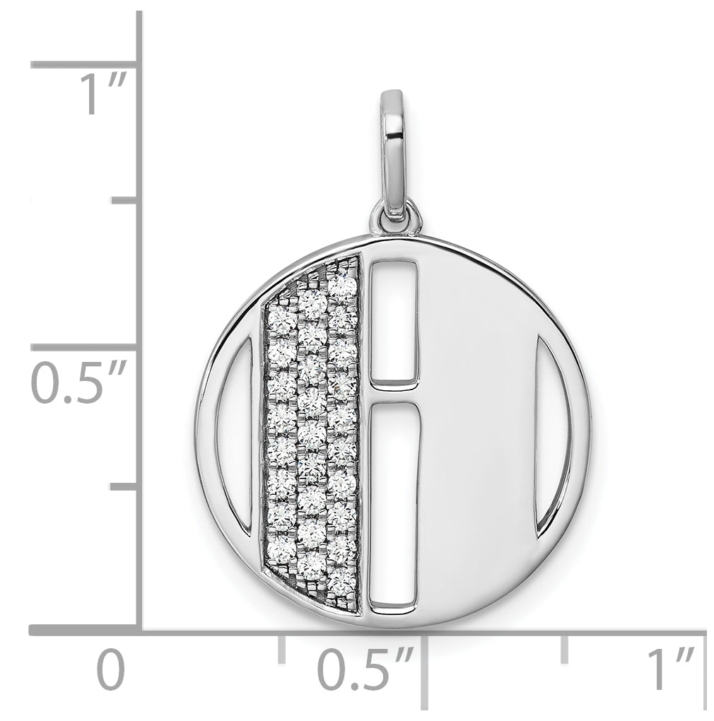 14K White Gold Gatsby Diamond Initial H Charm