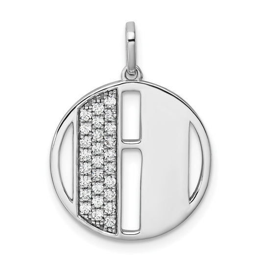 14K White Gold Gatsby Diamond Initial H Charm