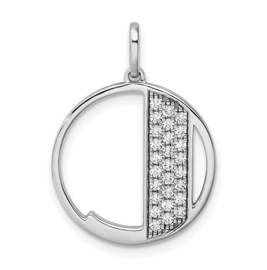 14K White Gold Gatsby Diamond Initial J Charm