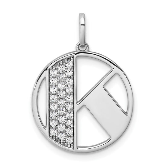 14K White Gold Gatsby Diamond Initial K Charm