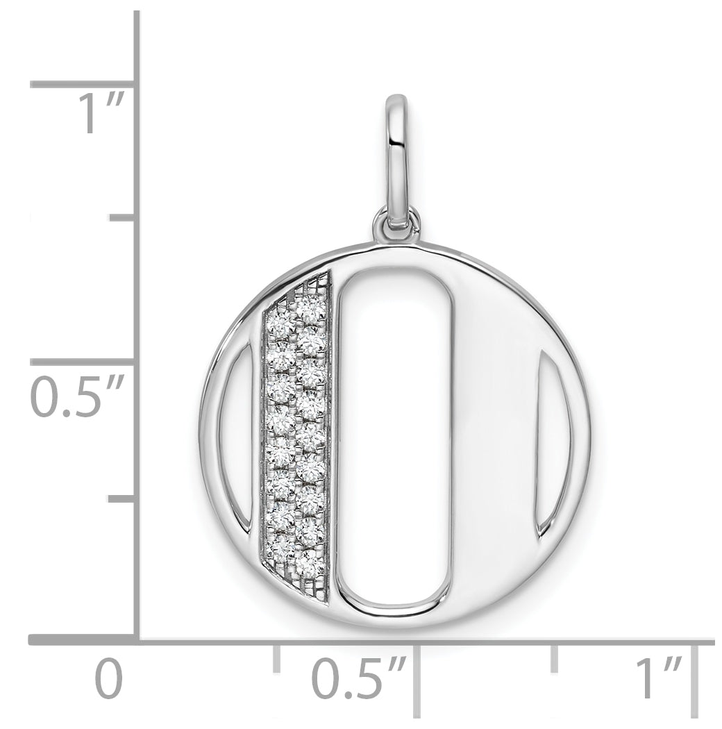14K White Gold Gatsby Diamond Initial O Charm