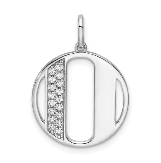 14K White Gold Gatsby Diamond Initial O Charm