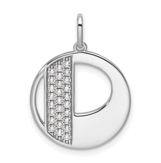 14K White Gold Gatsby Diamond Initial P Charm